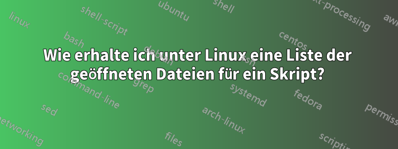 Wie erhalte ich unter Linux eine Liste der geöffneten Dateien für ein Skript?