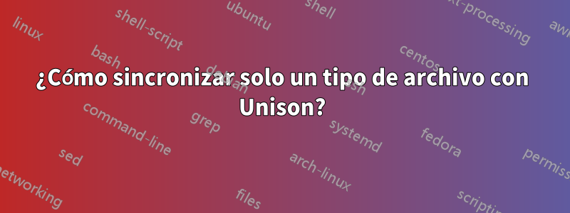 ¿Cómo sincronizar solo un tipo de archivo con Unison?