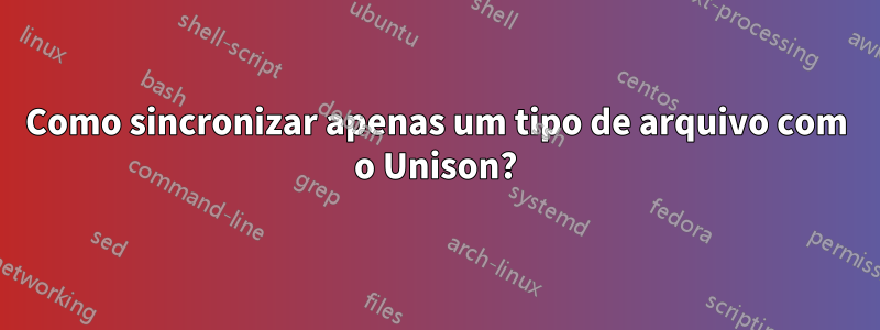 Como sincronizar apenas um tipo de arquivo com o Unison?