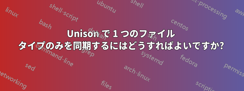 Unison で 1 つのファイル タイプのみを同期するにはどうすればよいですか?