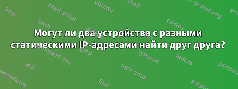 Могут ли два устройства с разными статическими IP-адресами найти друг друга?