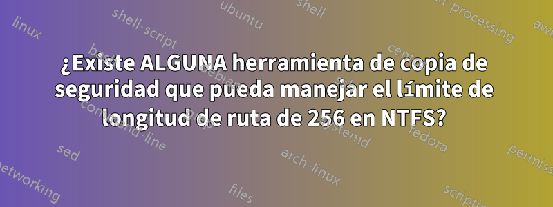 ¿Existe ALGUNA herramienta de copia de seguridad que pueda manejar el límite de longitud de ruta de 256 en NTFS?