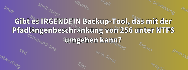 Gibt es IRGENDEIN Backup-Tool, das mit der Pfadlängenbeschränkung von 256 unter NTFS umgehen kann?