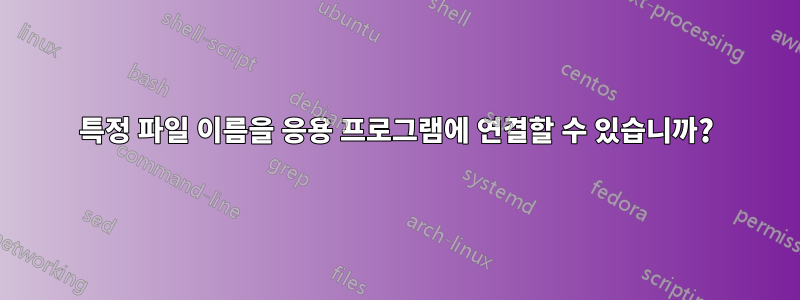 특정 파일 이름을 응용 프로그램에 연결할 수 있습니까?