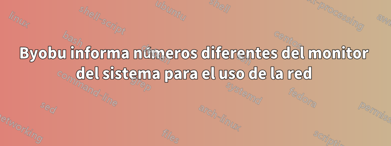 Byobu informa números diferentes del monitor del sistema para el uso de la red