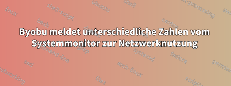 Byobu meldet unterschiedliche Zahlen vom Systemmonitor zur Netzwerknutzung