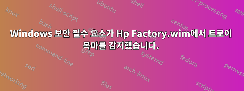 Windows 보안 필수 요소가 Hp Factory.wim에서 트로이 목마를 감지했습니다.