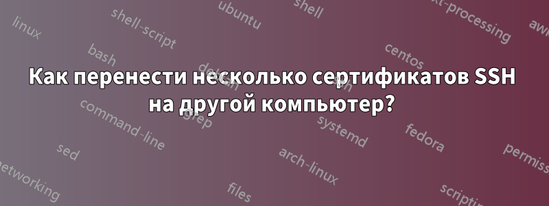 Как перенести несколько сертификатов SSH на другой компьютер?