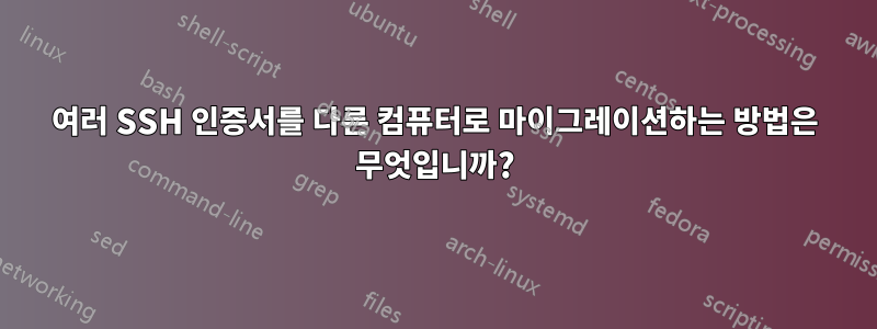 여러 SSH 인증서를 다른 컴퓨터로 마이그레이션하는 방법은 무엇입니까?