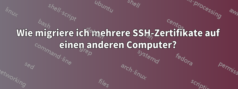 Wie migriere ich mehrere SSH-Zertifikate auf einen anderen Computer?