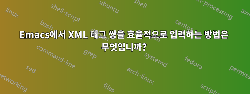 Emacs에서 XML 태그 쌍을 효율적으로 입력하는 방법은 무엇입니까?