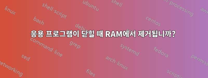 응용 프로그램이 닫힐 때 RAM에서 제거됩니까?