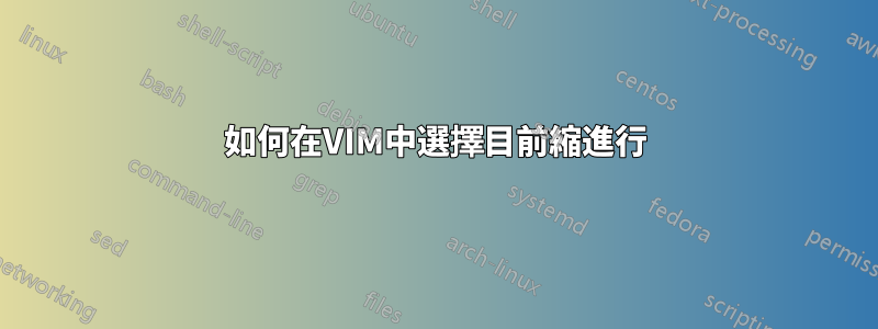 如何在VIM中選擇目前縮進行