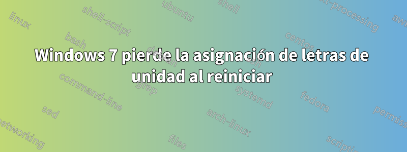 Windows 7 pierde la asignación de letras de unidad al reiniciar