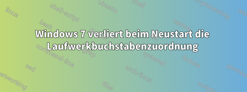 Windows 7 verliert beim Neustart die Laufwerkbuchstabenzuordnung