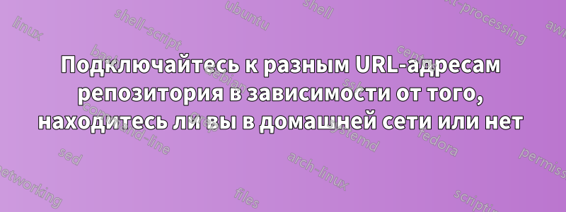 Подключайтесь к разным URL-адресам репозитория в зависимости от того, находитесь ли вы в домашней сети или нет