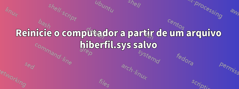 Reinicie o computador a partir de um arquivo hiberfil.sys salvo