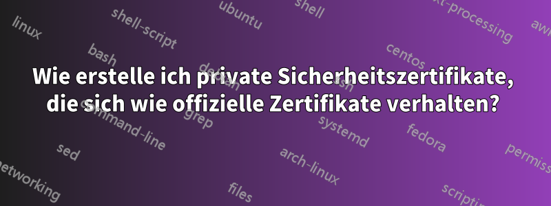 Wie erstelle ich private Sicherheitszertifikate, die sich wie offizielle Zertifikate verhalten?