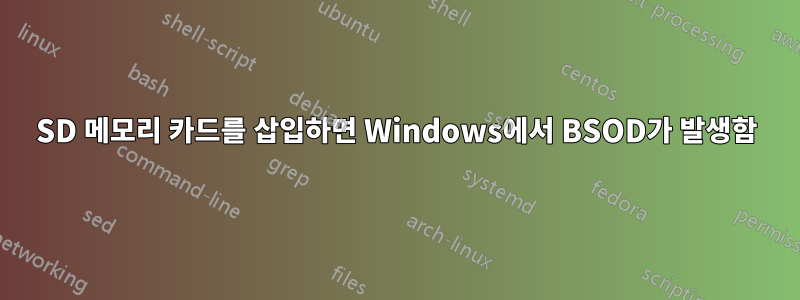 SD 메모리 카드를 삽입하면 Windows에서 BSOD가 발생함