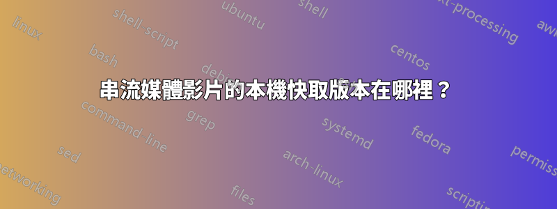 串流媒體影片的本機快取版本在哪裡？