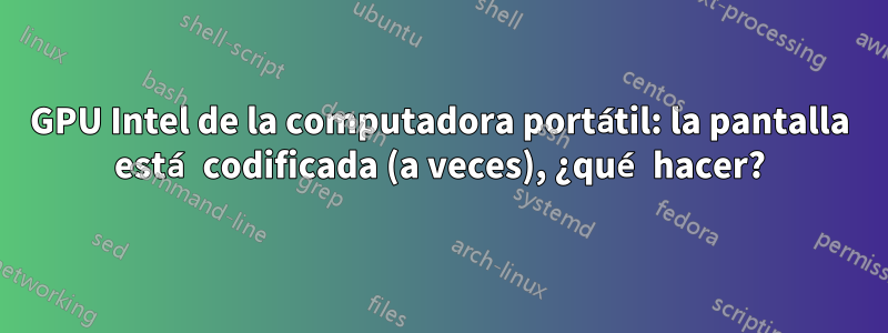 GPU Intel de la computadora portátil: la pantalla está codificada (a veces), ¿qué hacer?