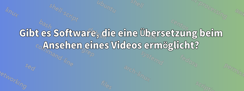 Gibt es Software, die eine Übersetzung beim Ansehen eines Videos ermöglicht?