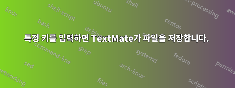 특정 키를 입력하면 TextMate가 파일을 저장합니다.