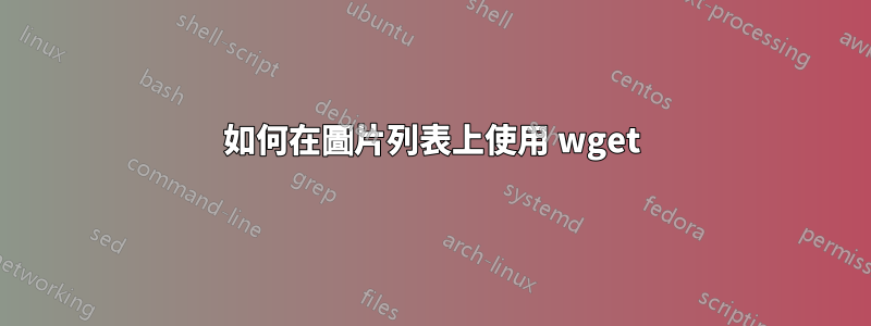 如何在圖片列表上使用 wget