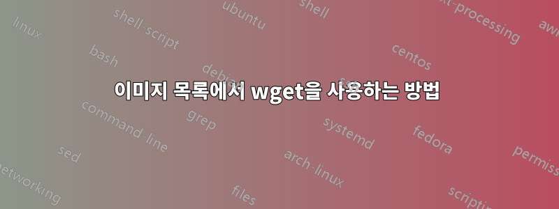 이미지 목록에서 wget을 사용하는 방법