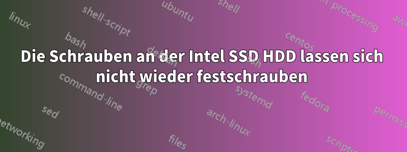 Die Schrauben an der Intel SSD HDD lassen sich nicht wieder festschrauben