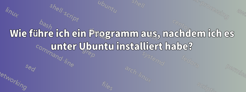 Wie führe ich ein Programm aus, nachdem ich es unter Ubuntu installiert habe?