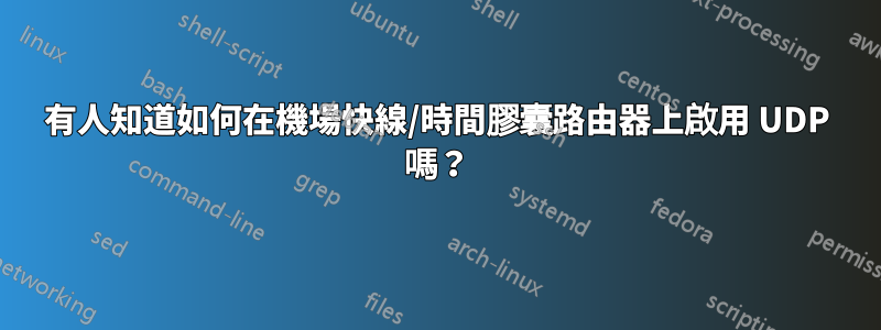 有人知道如何在機場快線/時間膠囊路由器上啟用 UDP 嗎？