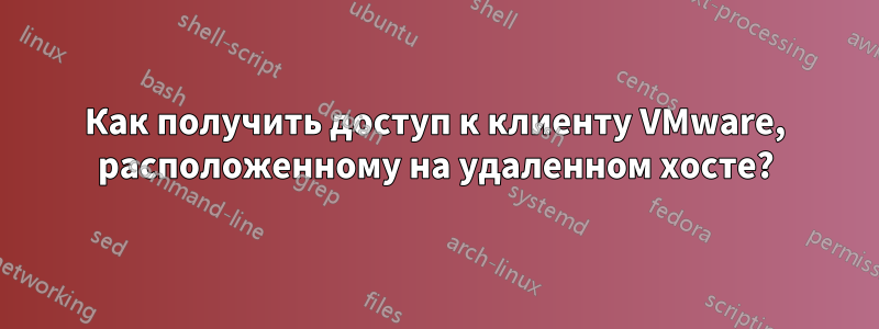 Как получить доступ к клиенту VMware, расположенному на удаленном хосте?