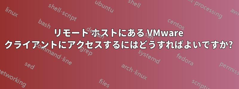 リモート ホストにある VMware クライアントにアクセスするにはどうすればよいですか?
