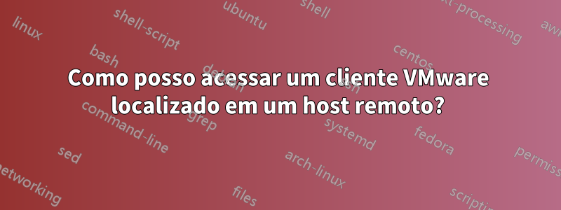 Como posso acessar um cliente VMware localizado em um host remoto?