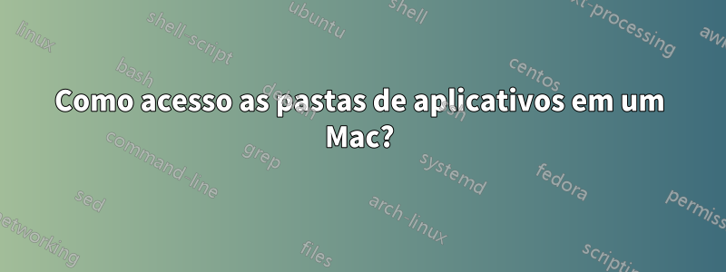 Como acesso as pastas de aplicativos em um Mac?