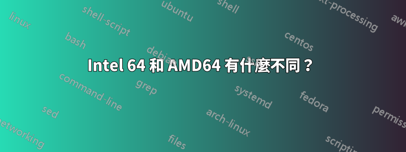Intel 64 和 AMD64 有什麼不同？