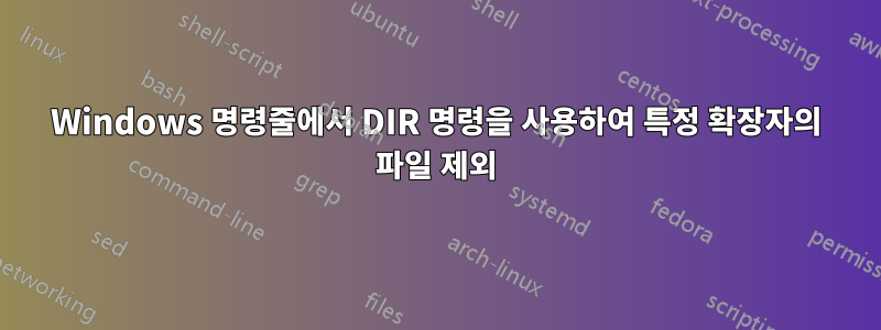 Windows 명령줄에서 DIR 명령을 사용하여 특정 확장자의 파일 제외