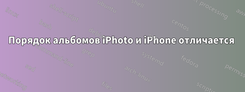 Порядок альбомов iPhoto и iPhone отличается