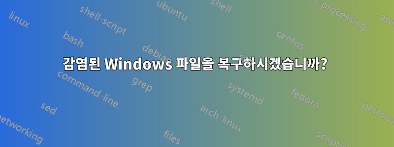 감염된 Windows 파일을 복구하시겠습니까?