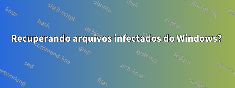 Recuperando arquivos infectados do Windows?