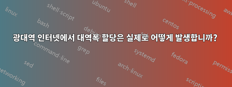 광대역 인터넷에서 대역폭 할당은 실제로 어떻게 발생합니까?