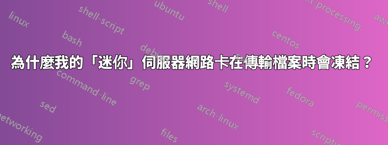 為什麼我的「迷你」伺服器網路卡在傳輸檔案時會凍結？