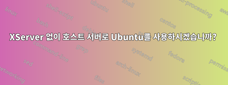 XServer 없이 호스트 서버로 Ubuntu를 사용하시겠습니까?