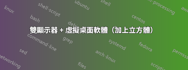 雙顯示器 + 虛擬桌面軟體(加上立方體)