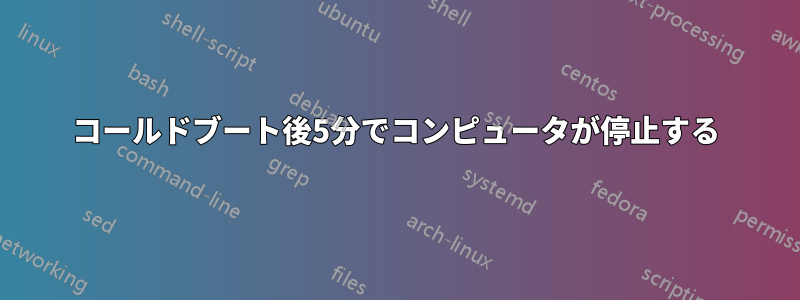 コールドブート後5分でコンピュータが停止する