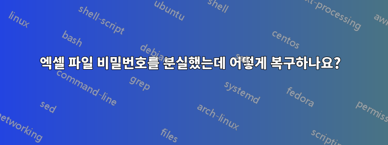 엑셀 파일 비밀번호를 분실했는데 어떻게 복구하나요? 