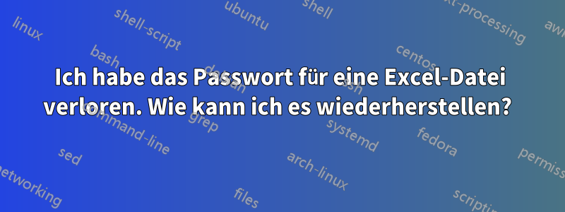 Ich habe das Passwort für eine Excel-Datei verloren. Wie kann ich es wiederherstellen? 