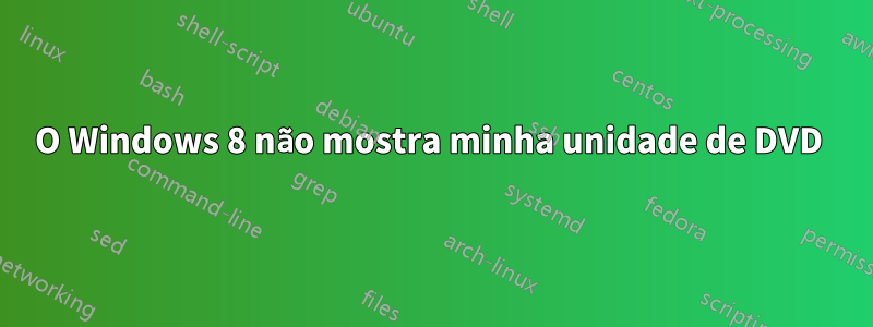 O Windows 8 não mostra minha unidade de DVD 