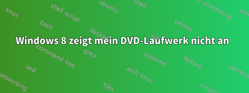 Windows 8 zeigt mein DVD-Laufwerk nicht an 